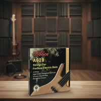 Senar Gitar Bass ALICE A628(4)-M Steel Fretless 4-String Tahan Lama Berlapis
