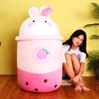 Bubble Thee Knuffel Beer Konijn Melk Thee Pluche Knuffel Animal Boba Fruit Thee Cup Kussen Gift Plushie Verjaardag gift