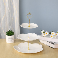 3-laags vierkant snackplateau Dessertstandaard Gedroogd fruitbord Afternoon Tea Cake Rack Minimalistische Europese stijl