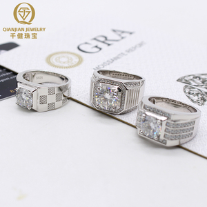 Anillo Personalizado Premium para Hombre, Plata de Ley 925, Moissanita D VVS-VS, con Baño de Oro/Oro Rosa/Plata - Product Image 3