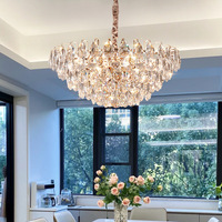 Lustre LED moderne de luxe en cristal pour salon, villa, chambre à coucher, éclairage principal, décoration d'intérieur