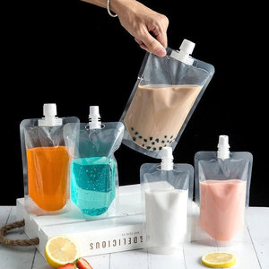 Venta al por mayor personalizado de grado alimenticio transparente claro bebida líquido plástico Stand <span class=keywords><strong>Up</strong></span> bolsa contenedor de bebidas con pico - Product Image 1