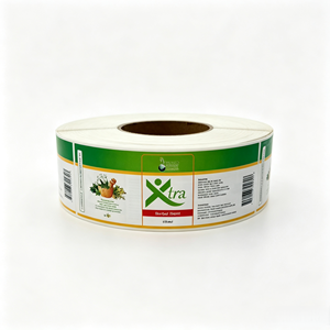 Etichette Adesive in Vinile Personalizzate con Erbe, Tipo Rotolo, Impermeabili, Logo del Marchio Privato, Adesivi per Bottiglie di Vetro e Vasetti di Miele e Tonico, Personalizzabili - Product Image 1