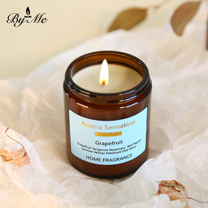 Bougie parfumée de haute qualité en cire de soja dans un bocal en verre brun pour usage domestique Minimum - Product Image 4