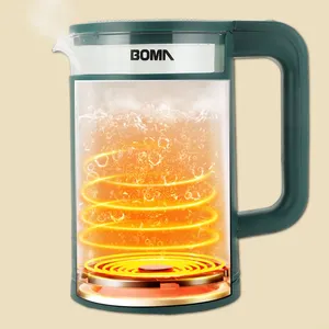 博马2024保暖功能玻璃外壳电热水壶玻璃厨房电器水玻璃水壶