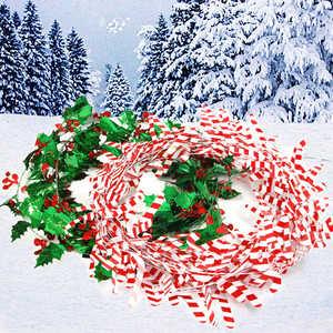 Guirlandes de Noël en plastique de 25 pieds avec baies et neige, décorations festives pour sapin de Noël, maison, mariage, anniversaire, fête, PANDA GF024 - Product Image 3