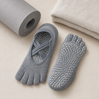 Chaussettes de yoga Pilates à cinq doigts pour femmes, fines, antidérapantes, pour la danse, le fitness et l'entraînement en intérieur