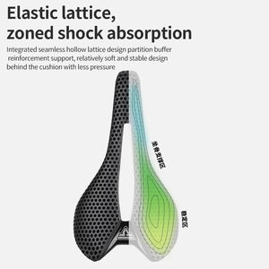 Selle de vélo en fibre de carbone imprimée en 3D TOSUOD, douce, massante, ventilée, confortable, respirante, légère, unisexe, pour adultes, été - Product Image 5