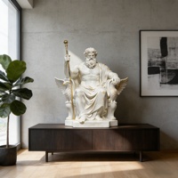 Statue en résine Zeus de taille personnalisable, sculpture d'extérieur ou ornement de bureau, sculpture en résine décorative néoclassique pour salon