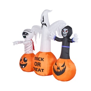 Halloween <b>Inflatables</b> Pumpkin Outdoor Decoration Mummy Ghost with Blow up Pumpkin <b>Inflatables</b> Decorations - Product Image 4