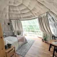 Tente Dôme Géodésique en Verre Igloo de Luxe Étanche Sur Mesure 2024 pour Glamping en Station Balnéaire