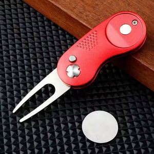 Multi Colors Retractable Golf Divot Repair Tool Stainless Steel Pitchfork with Custom Ball Marker - Product Image 4