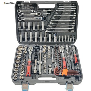 Kit d'outils de réparation automobile professionnel avec jeu de clés à douille manuelles, coffret rigide en acier au chrome-vanadium pour mécaniciens et usage en garage - Product Image 2