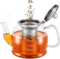 Théière en verre borosilicate artisanale personnalisée de 40 oz (1200 ml) écologique, pour fleurs séchées, avec infuseur en acier inoxydable