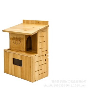 Caja de madera para ardillas transfronteriza, caja para ardillas de exterior montada en la pared, se puede colgar en troncos de árboles, para alimentación de ardillas en parques y - Product Image 4