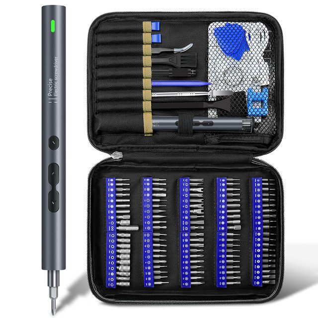3.7V Rechargeable Precision Electric Cordless Screwdriver Set 120in1 Industrial & DIY Grade Electric Drill Screwdriver