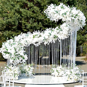 Support d'arche en métal en spirale pour rideau de perles personnalisé lisse, idéal pour les événements de mariage et les décorations de fête - Product Image 1