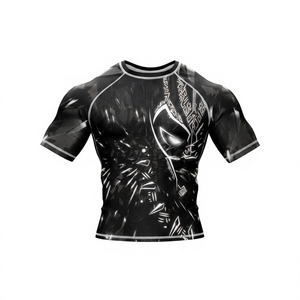 Camiseta Deportiva de Poliéster de Secado Rápido con Estampado por Sublimación para Hombre, Talla Adulto, Manga Corta, para Lucha, Kickboxing, Ji Rashguard - Product Image 5