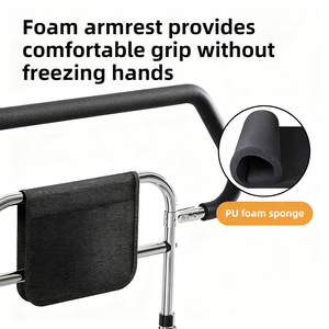 Feste Nicht-Klappbare Edelstahl-Bettstütze Bettgitter für Ältere Erwachsene Häusliche Pflege mit Aufbewahrungstasche - Product Image 4