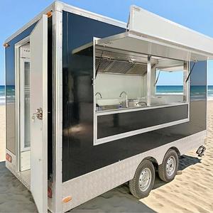 Camion de restauration rapide de cuisine carrée entièrement équipée Mobile Street Snack Trailer à vendre - Product Image 2