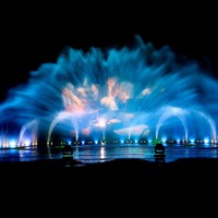Écran d'eau pour films en plein air, fontaine, contrôle programmable PLC DMX512, rideau d'eau de projection SUS304
