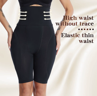 Pantalon gainant taille haute pour femme avec coussinets en mousse fixes pour les fesses et les hanches, style boxer
