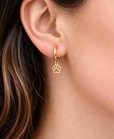 Boucles d'oreilles créoles en acier inoxydable avec pendentif patte de chien, non ternissantes, hypoallergéniques, tendance