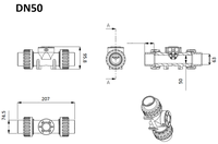 Débitmètre à effet Hall à turbine à pales SEA ZJPVC-DN50, sortie impulsionnelle 24V, compteur, connexion 63mm pour l'aquaculture