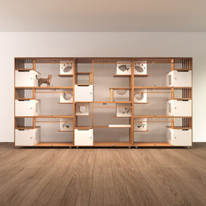 Sıcak satış fabrika özelleştirmek ticari büyük lüks katı ahşap Pet kedi Villa ev mobilya Pet Shop kullanımı kedi otel kafes - Product Image 3