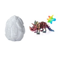 Figuras de Dinosaurios Articulados Impresas en 3D con Huevo - Colores Surtidos, Juguetes de T-Rex, Estegosaurio, Triceratops, Modelos Articulados
