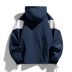 Chaqueta de talla grande para hombre ANSZKTN, chaqueta de secado rápido de color contrastante empalmada estilo universitario con capucha de estilo universitario, de secado rápido, de color - Product Image 2