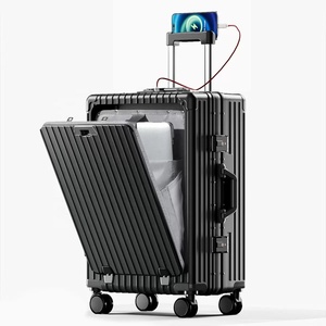 Bagage à main Offre Spéciale Tiktok avec roues pivotantes <span class=keywords><strong>Valise</strong></span> à main encadrée en aluminium avec compartiment <span class=keywords><strong>pour</strong></span> <span class=keywords><strong>ordinateur</strong></span> <span class=keywords><strong>portable</strong></span> ouvert à l'avant - Product Image 2