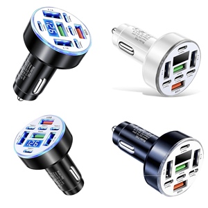 อะแดปเตอร์ชาร์จในรถยนต์ USB C ชาร์จเร็วสุดในรถยนต์พร้อมจอแสดงผลแรงดันไฟฟ้าสำหรับไอโฟน ซัมซุง วันพลัส หัวเว่ย วันพลัส วีโว่ ออปโป้ - Product Image 1