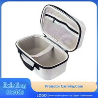 Étui de transport pour projecteur gris imperméable en EVA, coque rigide, sac de rangement portable pour les voyages en plein air, organisateur d'appareils numériques 3C