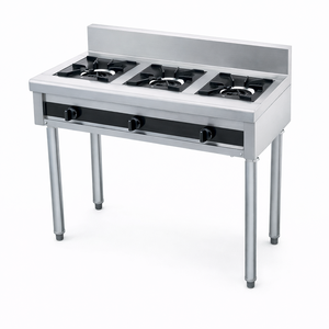 Estufa de Gas Comercial Personalizable de Acero Inoxidable 201, Independiente, para Restaurante Chino, con 3 Quemadores - Product Image 1