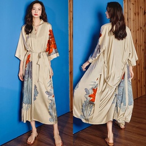 Pijama de satén de verano para mujer, gran oferta, camisón de manga tres cuartos de gran tamaño, albornoz - Product Image 6