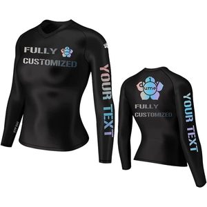 Custom Women's Customizable Long Rashguard Performance <b>Compression</b> Jersey <b>Shirt</b> Sport Fightwear Made of Nylon and Spandex - Product Image 3
