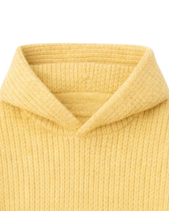 Buy <b>Mens</b> Yellow Ribbed Knit Hoodie Sweater Winter Warm Pullover Long Sleeve Yellow Casual Streetwear Knitwear Soft Cozy Top - Product Image 6
