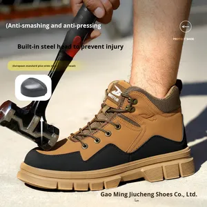 New 2025 Fashion <b>Waterproof</b> Men <b>Work</b> Safety Boots Steel Toe Indestructible Shoes Anti-smash Protective Male <b>Work</b> Sneakers - Product Image 3