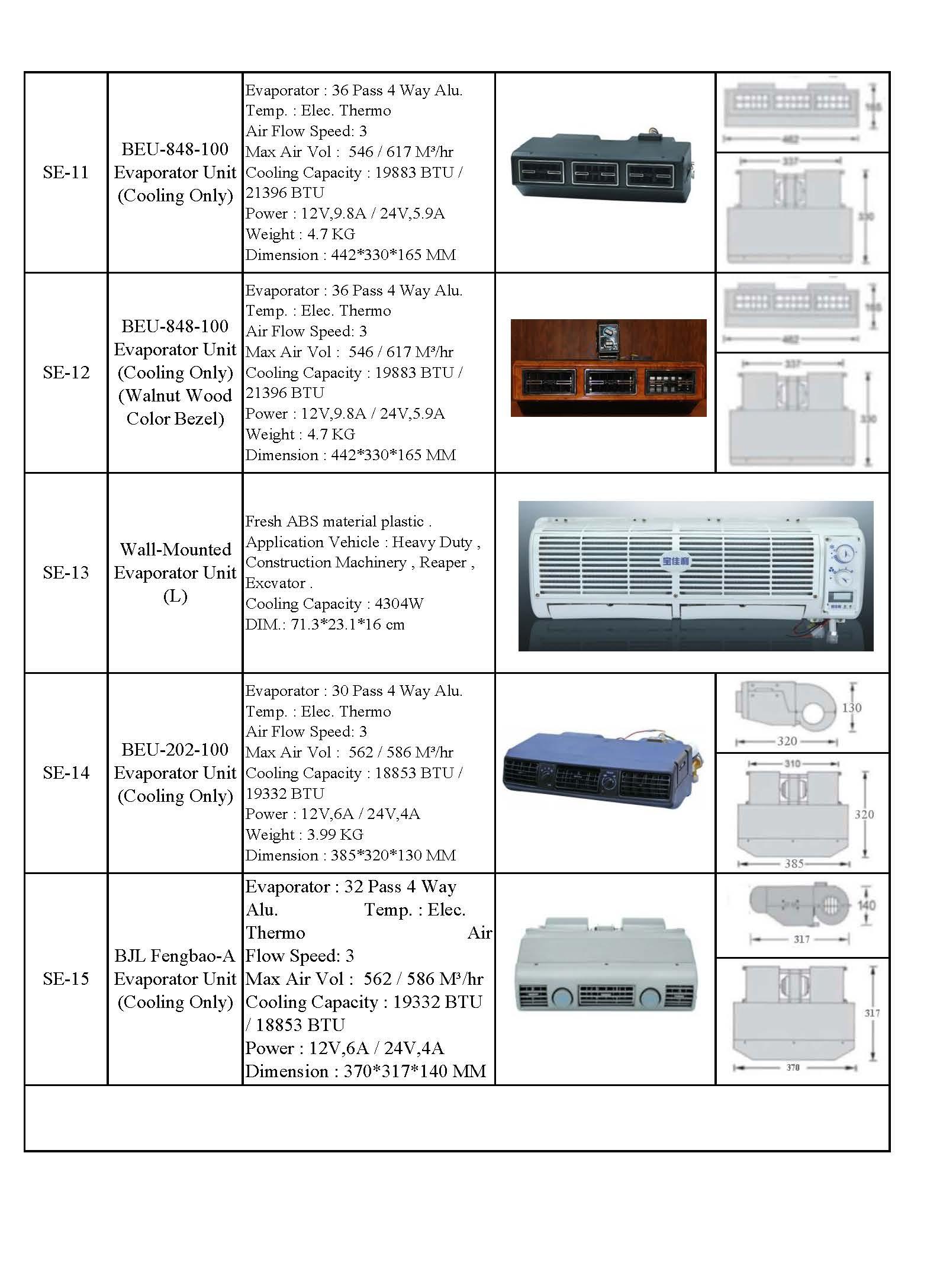 General purpose BEU405100 assembly air conditioning evaporator unit