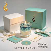 Bougie parfumée moderne esthétique avec incrustations botaniques, en cire de soja, aromathérapie, finition botanique, parfum d'ambiance pour la maison, vente en gros