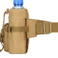 Sac banane tactique multifonctionnel 800D étanche avec fermeture à cordon pour course, pêche, escalade et sports de plein air, avec porte-bouteille