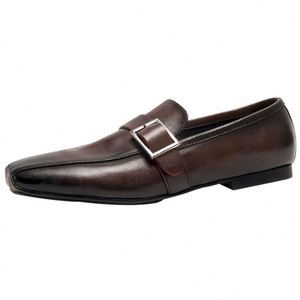 Chaussures pour hommes de haute qualité, style business décontracté, à semelle épaisse, en cuir verni, à lacets, imperméables, à bout pointu et large, brillantes - Product Image 3