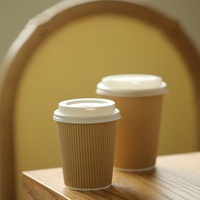 Gobelets à café jetables à double paroi en papier kraft, prix d'usine, avec estampage, écologiques et recyclables, pour boissons