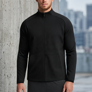 Blousons universitaires pour hommes à col montant enduit, taille personnalisée, nouvelle collection, prix bas, respirants, haute qualité, logo tendance sur le devant - Product Image 3
