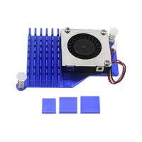 Enfriador Activo para Raspberry Pi 5, Disipador de Calor de Aluminio, Ventilador con Velocidad Ajustable PWM, Radiador de Enfriamiento Negro, Plateado y Azul para RPI 5 5