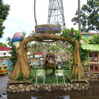 Taille personnalisée Porte décorative du parc des dinosaures Entrée du parc Dino pour l'intérieur et l'extérieur