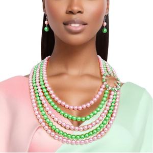 Rose vert sororité fleur forme broche lettre grecque émail épinglette accessoire alliage Bracelet collier montage cadeau de mariage - Product Image 1