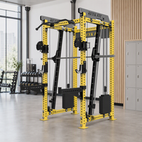 Machine Smith multifonctionnelle, rack de musculation, construction en acier inoxydable et acier au carbone, entraînement complet du corps, entraînement de force à domicile, REYK 75 kg