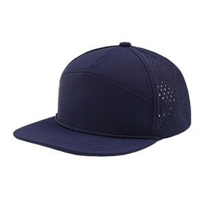 Casquette de camionneur BSCI personnalisée avec logo, imperméable, respirante, à 5 panneaux perforés, avec patch en caoutchouc, pour hommes, surfistes, sports de plein air - Product Image 3